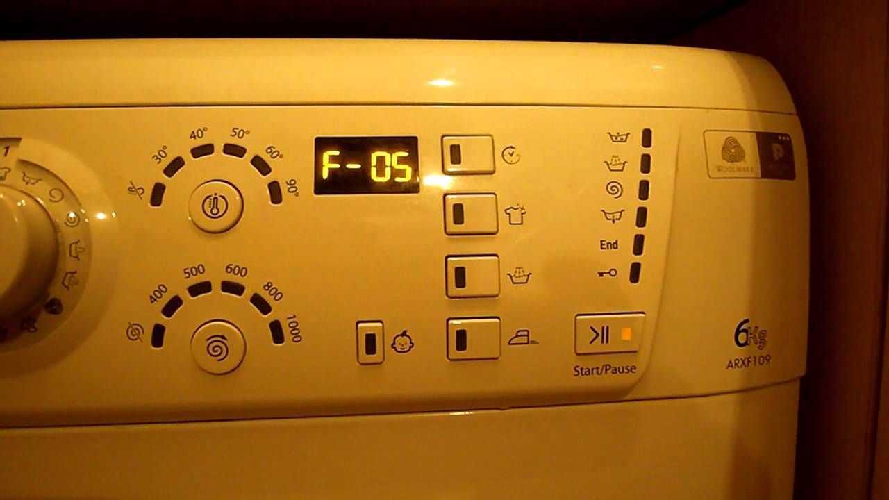 Коды ошибок стиральной машины ariston: расшифровка ошибок f05, f08