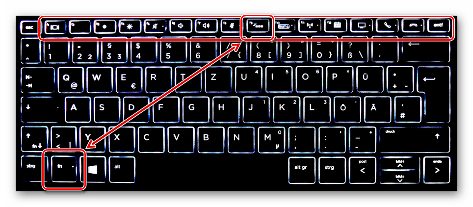Включение и выключение подсветки клавиатуры на ноутбуке