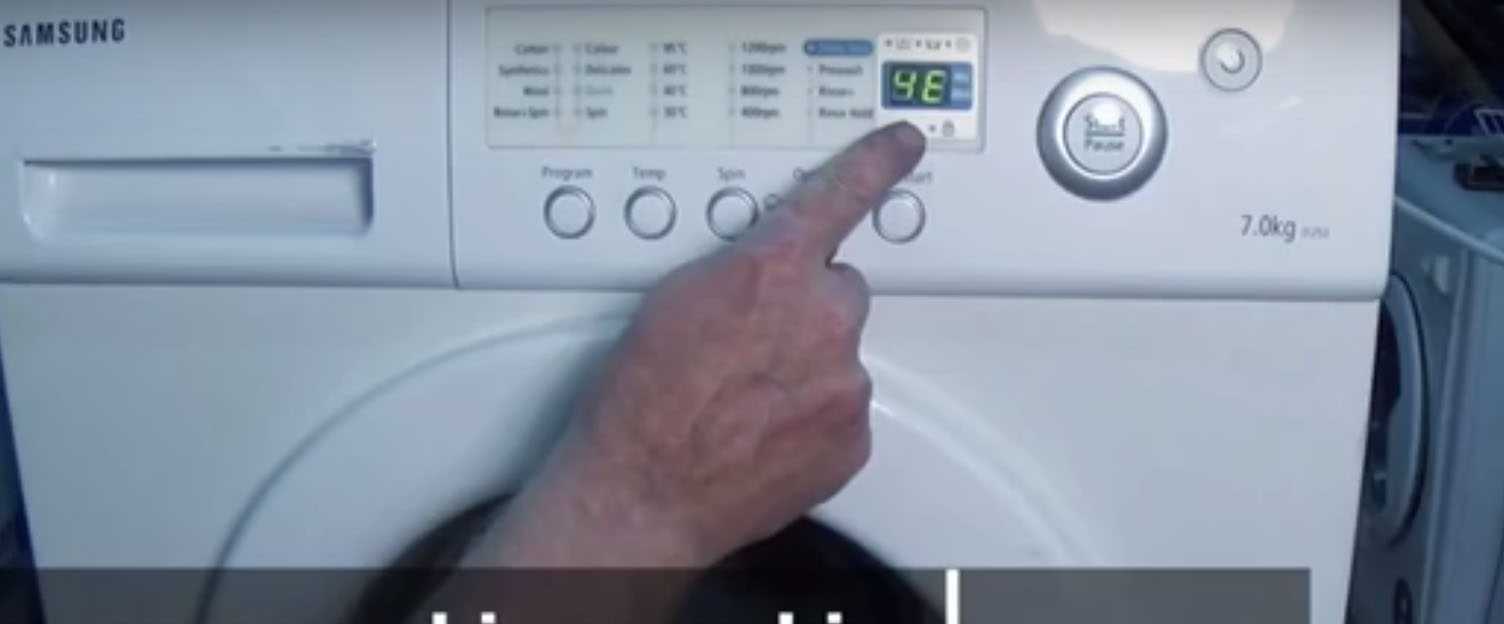 Ошибка 5e (se) на стиральной машине samsung - что делать